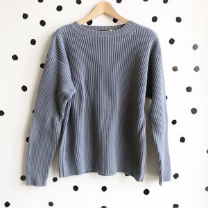 Dekker Men’s Ribbed Cotton Sweater Gray Large